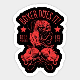 Boxer Does It Sticker